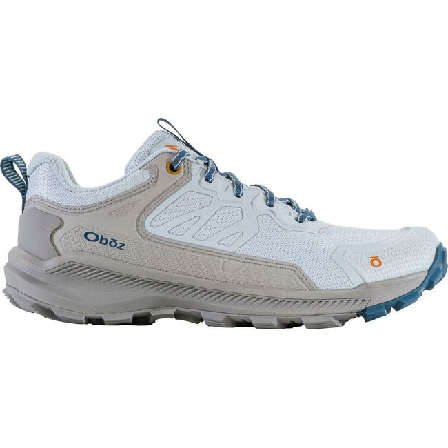 Lateral side of Women's Oboz Katabatic Low Hiking Shoe in skylight blue and beige