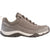 Lateral side of Women's Oboz Ousel Low Waterproof Hiking Shoe in cinder stone brown nubuck