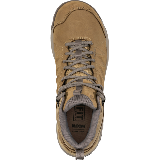 top down view of Women&#39;s Oboz SypeMid Leather Waterproof Hiking Boot acorn tan