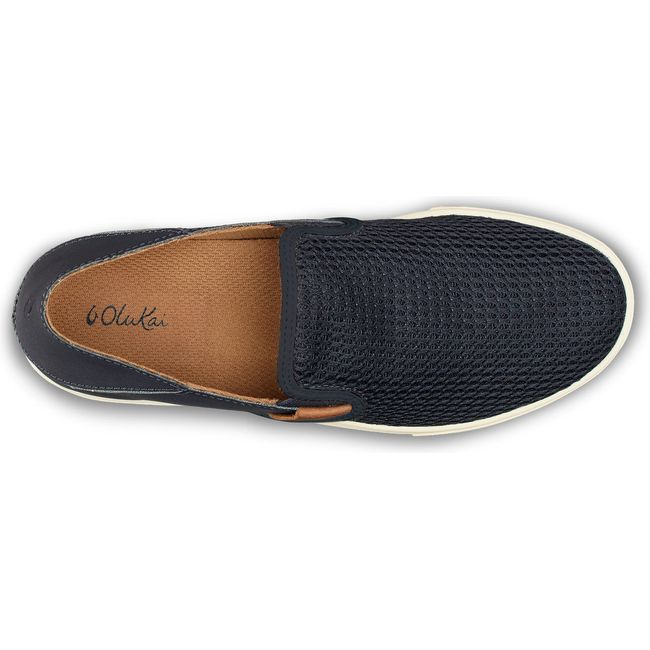 Top down view of Women's Olukai Pehuea Slip On Shoe in Trench Blue