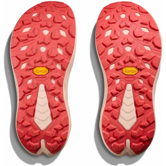 Vibram sole of Women's Hoka Infini Hike TC Hiking Sandal in Blue Twilight Grapefruit