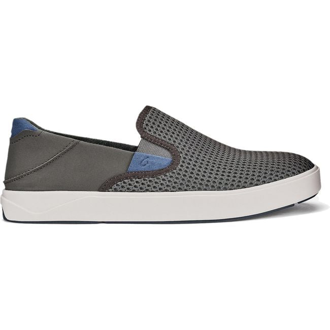 Lateral side of Men's Olukai Lae‘ahi Slip On Shoe in Pavement gray