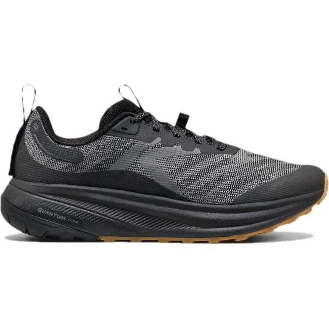 Lateral side of KEEN Men's Roam Trail Running Shoe in black and magnet grey