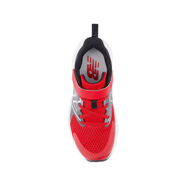Upper of New Balance Kids' Rave Run V2 Velcro Running Shoe (Toddler/Little Kid) in Team Red