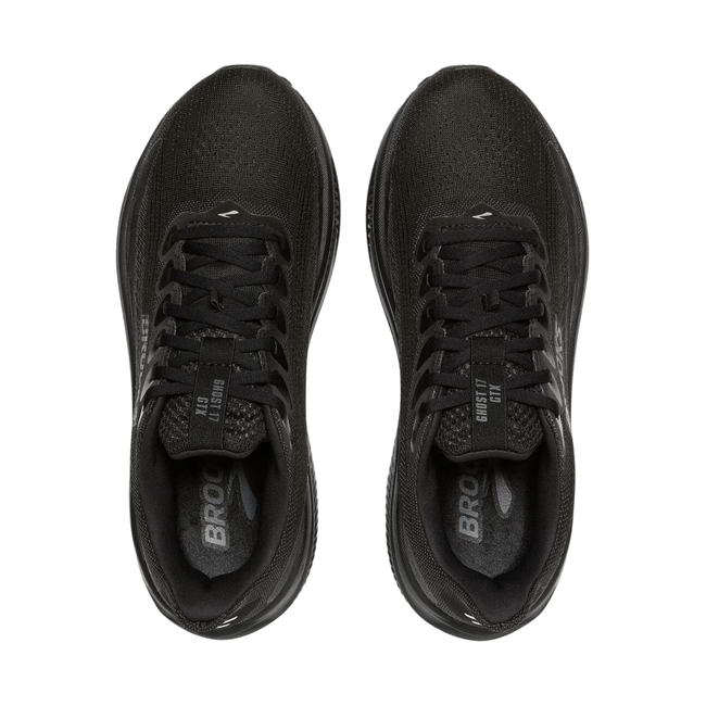 Upper of Brooks Women's Ghost 17 GTX Running Shoes in all black