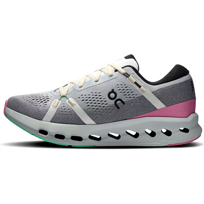 Medial side of Men's On Running Cloudsurfer 2 Running Shoe in White Mineral gray