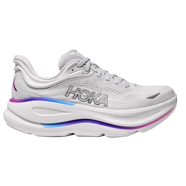 Side of Hoka Women's Bondi 9 Running Shoe in Cosmic Grey