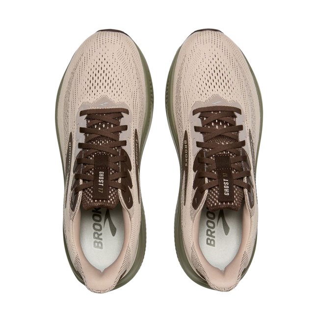 Tops of Brooks Men's Ghost 17 Running Shoe in Chateau Grey