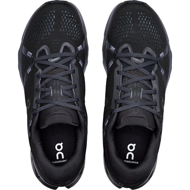 Tops of On Running Men's Cloudsurfer 2 Running Shoes in All Black