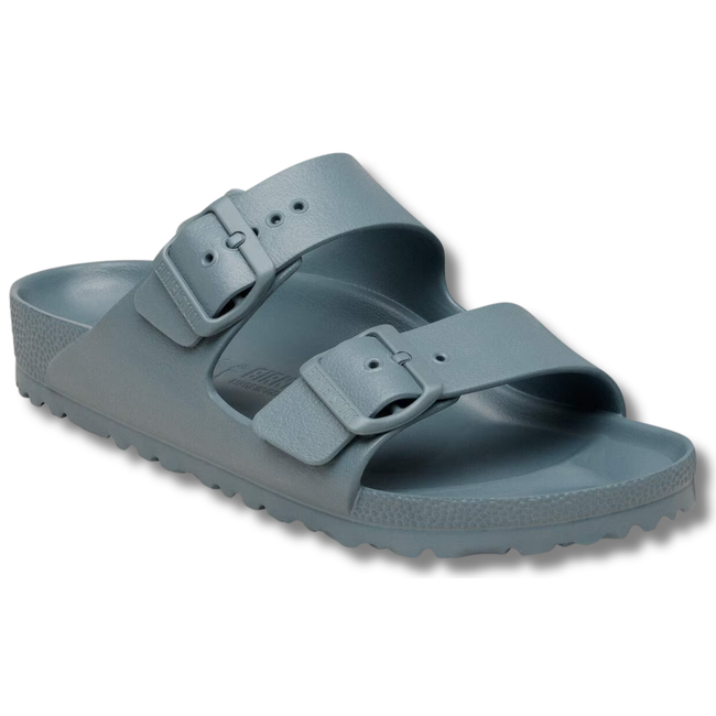 Angled side of Birkenstock Unisex Arizona EVA Sandal in Basalt Grey