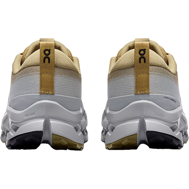 Heels of On Running Men's Cloudsurfer Trail 2 Trail Running Shoe in Safari Gold