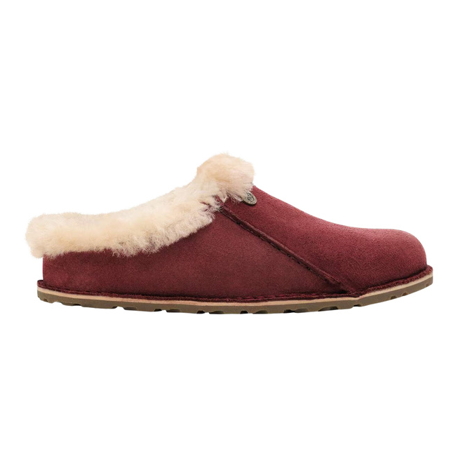 Side of Birkenstock Women's Zermatt Premium Suede Slipper in Zinfandel Red