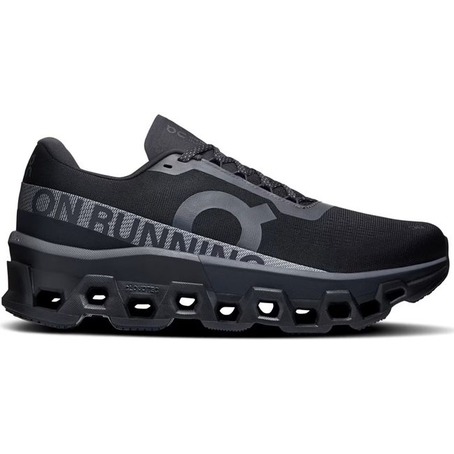 Lateral side of On Running Men's Cloudmonster 2 Running Shoe in all black