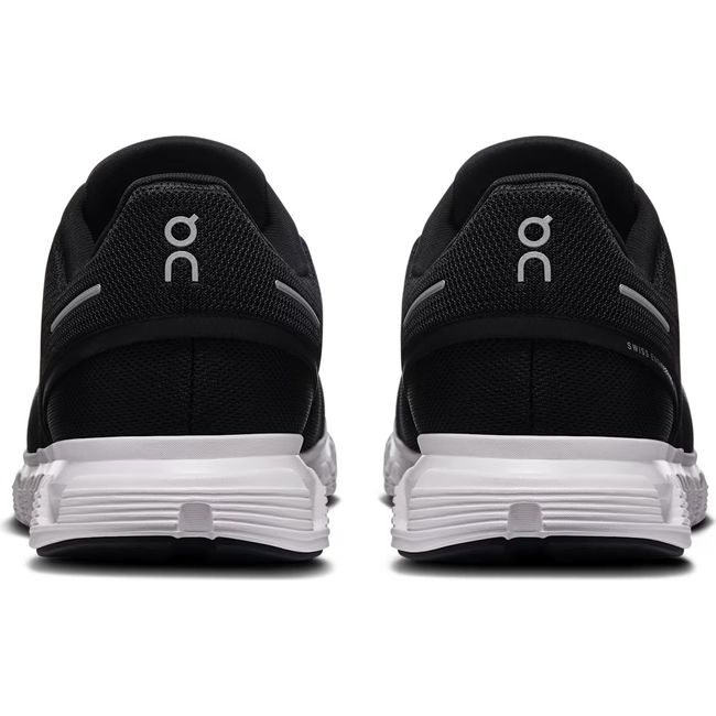 Heels of On Running Men's Cloud 6 Running Shoes in black and white