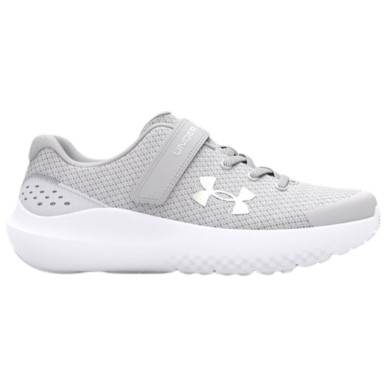 Under Armour Kids' Surge 4 AC Running Shoes HALO GRAY/WHITE/IRIDESCENT 3027109-100