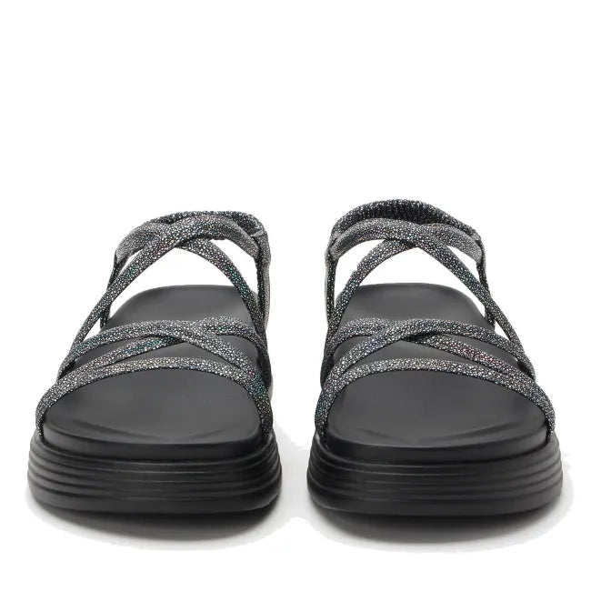 Alegria Audie Sandal in Phosphorescence Black - front angle view