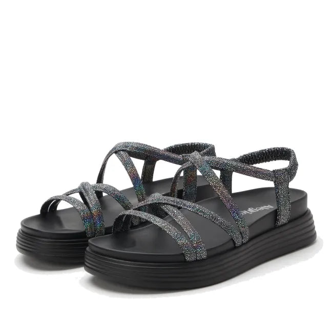 Alegria Audie Sandal in Phosphorescence Black - front view