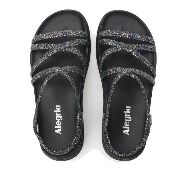 Alegria Audie Sandal in Phosphorescence Black - top view