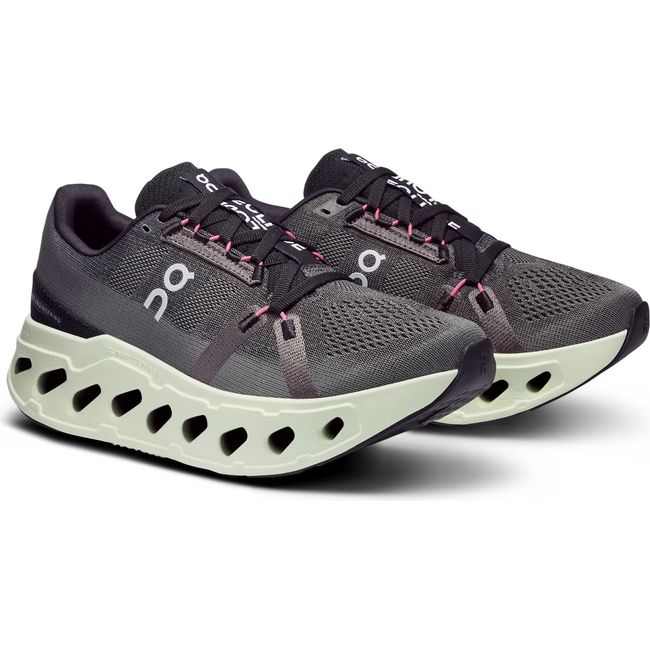 Pair of Women's On Running Cloudeclipse Running Shoes in Gray Rock and Lima Green