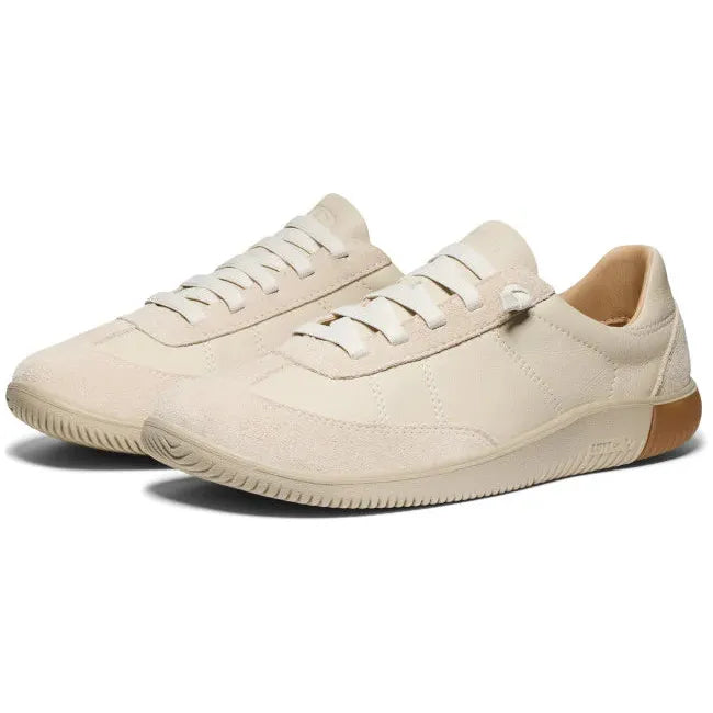 Pair of Men's slip on KEEN KNX T-Toe Sneaker in Birch Plaza Taupe