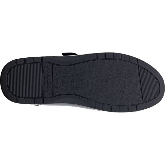 Sole of Womens Drew Mary Jane Bloom II Shoe in Black leather and mesh with a black sole