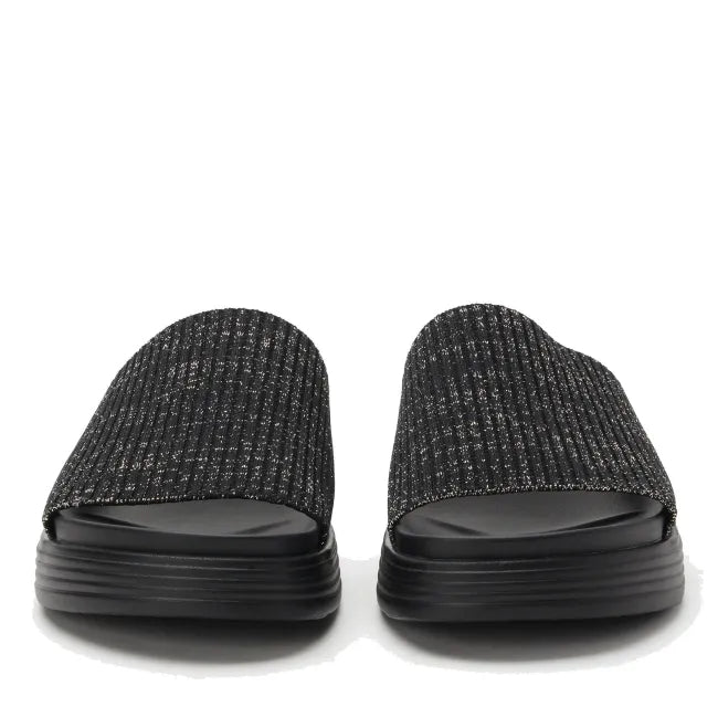 Alegria Akimi Sport Sandal in Glitz Black - front angle view