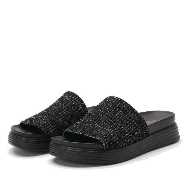 Alegria Akimi Sport Sandal in Glitz Black - front view