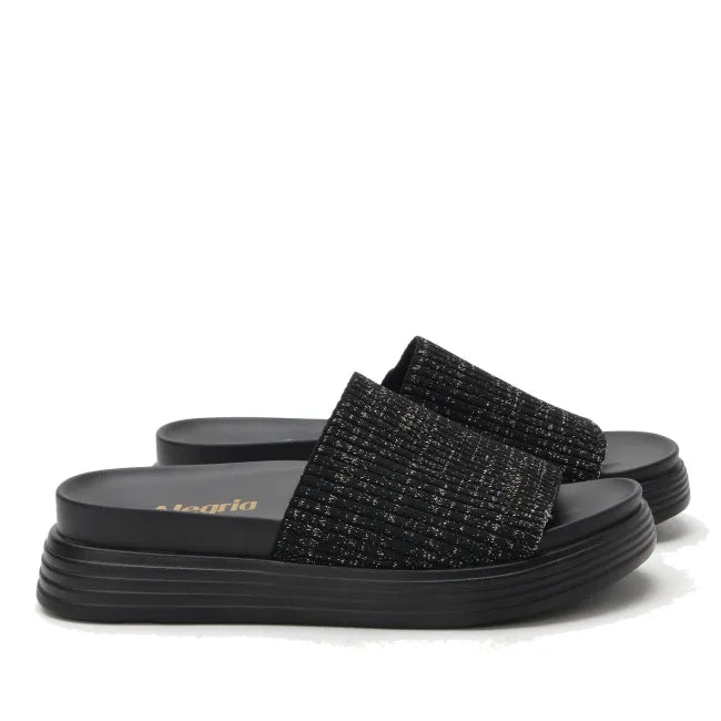 Alegria Akimi Sport Sandal in Glitz Black - lateral view