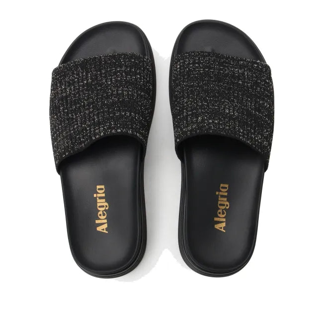 Alegria Akimi Sport Sandal in Glitz Black - top view