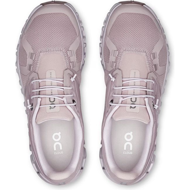 Top down view of Women's On Running Cloud 6 Running Shoes in Mauve Orchid with slip on speed lacing