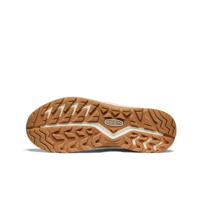 Sole of KEEN Men's Hightrail Waterproof Hiking Shoe In Brindle Birch Beige