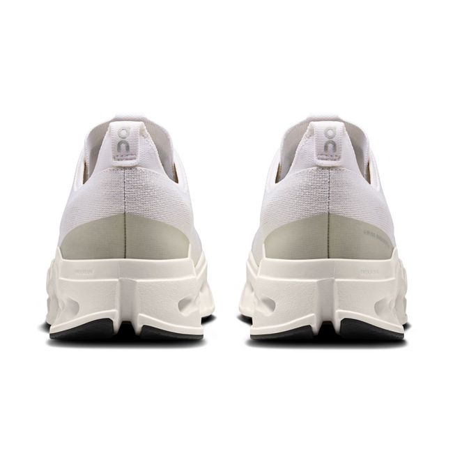 Heels of Men's On Running Cloudsurfer Max Cushioned Running Shoes in All White