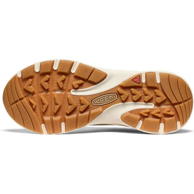 Sole of Women's Keen Leiki Speed Hiking Shoe in birch safari colorway