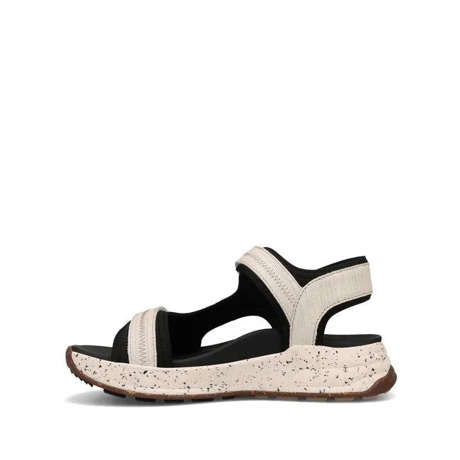 Medial side of Women's Taos Super Side Sandal in Ice Emboss with velcro straps