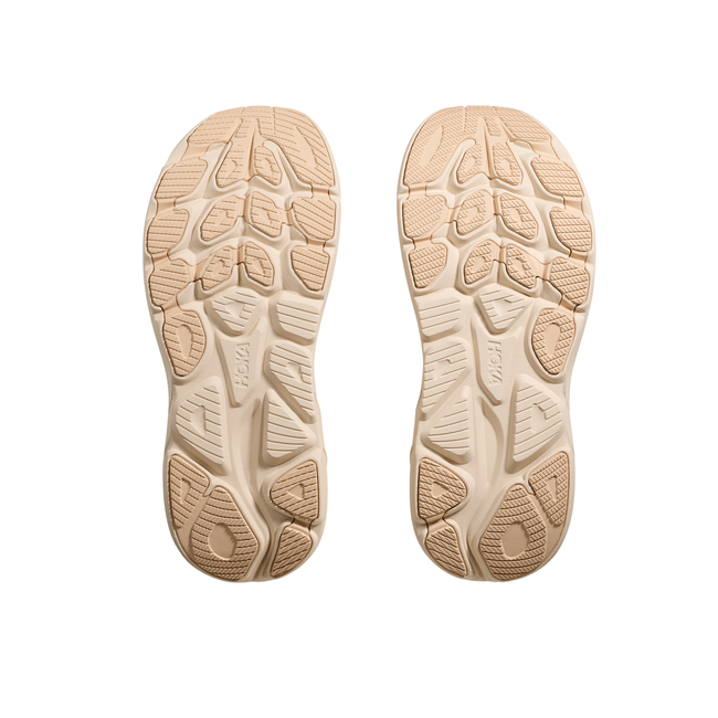 Soles of Hoka Women's Clifton 10 Running Shoe in Vanilla Birch