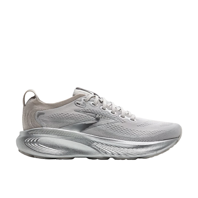 Side of Brooks Women's Adrenaline GTS 25 Running Shoe in Silver