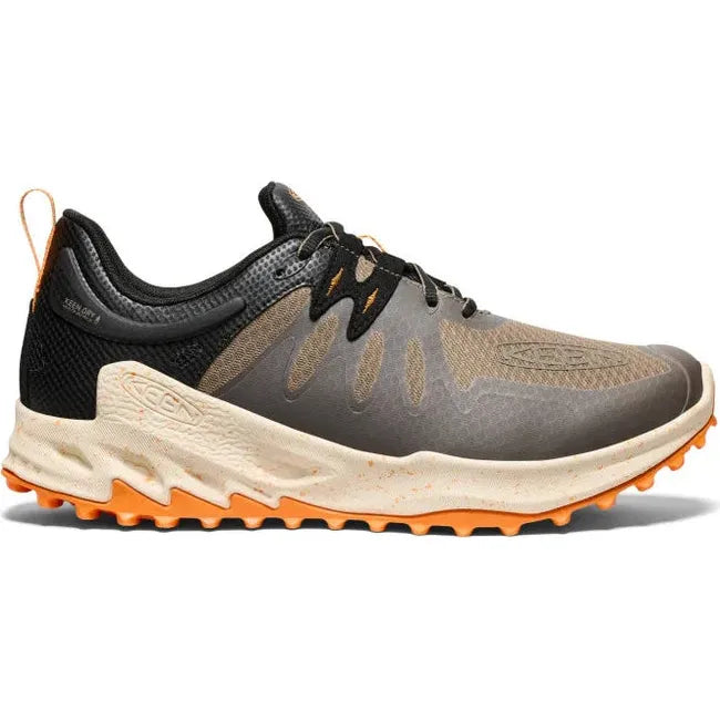 Lateral side of Men's Keen Zionic Waterproof Hiking Shoe in Brindle Bright Marigold