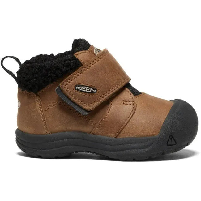 Lateral side of Keen Infant Kids' Kootenay IV Mid Boot in Toasted Coconut Brown Vapor