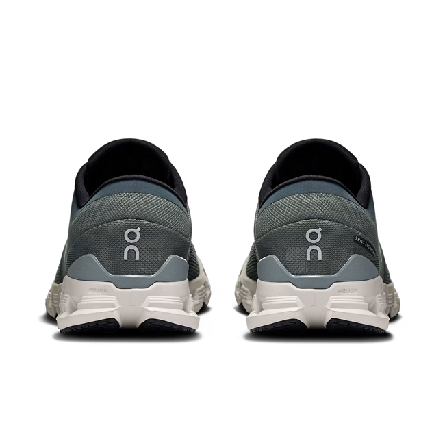 Heels of On Running Men's Cloud X 4 Cross Training Shoes in Shadow Grey