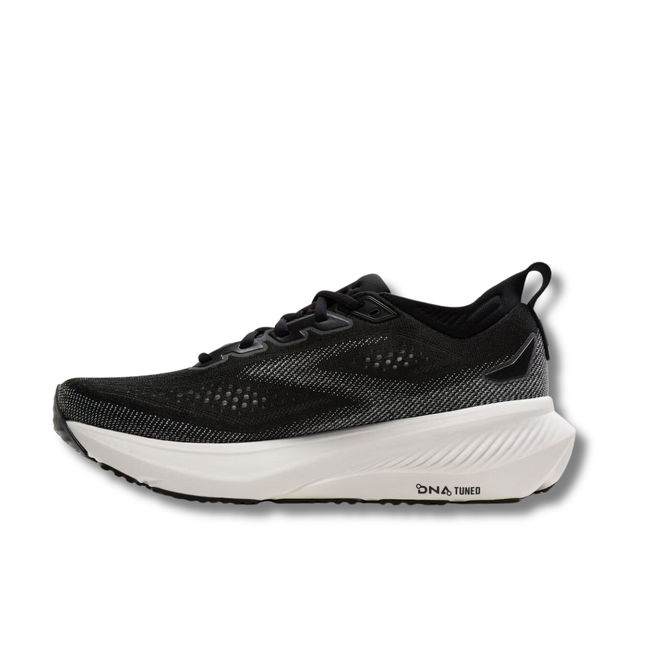 Medial side of Brooks Men's Glycerin 23 Running Shoe in Black and White