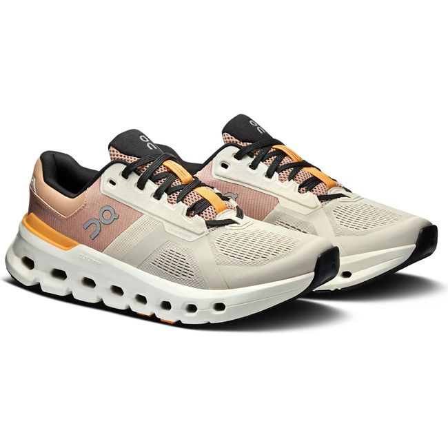 Pair of Women's On Running Cloudrunner 2 Running Shoes in Pearl Tangerine Orange