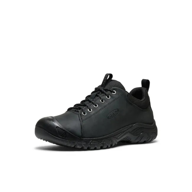 Front angled view of Men’s KEEN Targhee IV Oxford Shoe in black leather