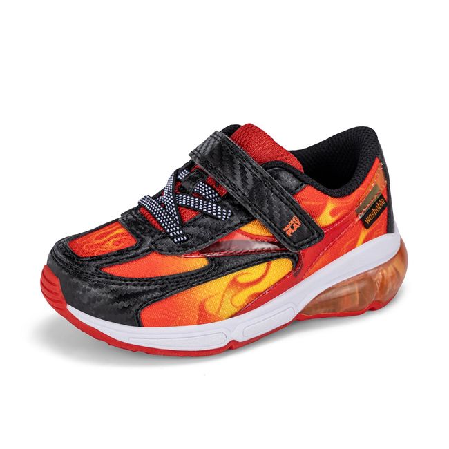 Stride Rite Lighted Phantom in black and orange, angled view of the opposite side