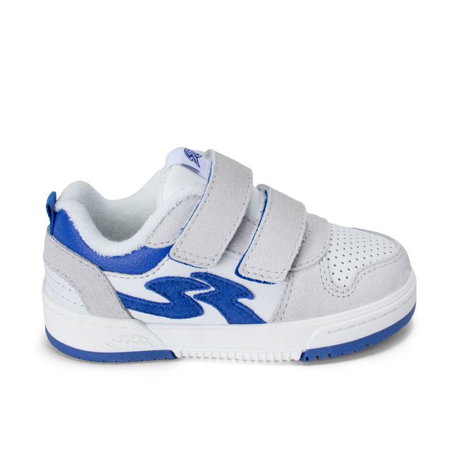 Right side profile of the Stride Rite Denver in electric blue with a low skate profile