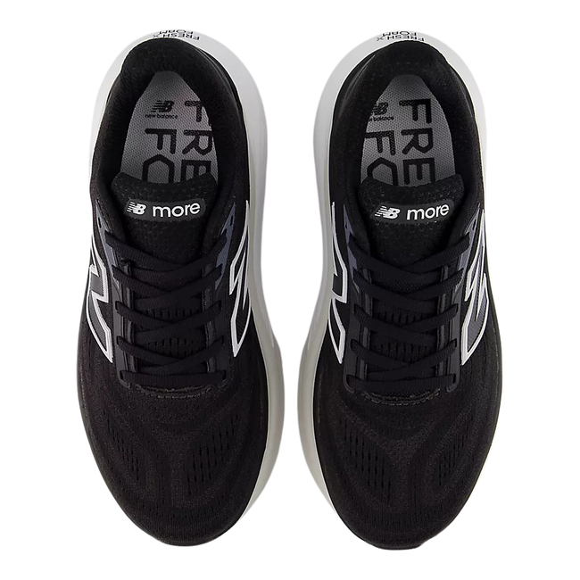 Top of New Balance Women's Fresh Foam X More V6 Running Shoe in Black