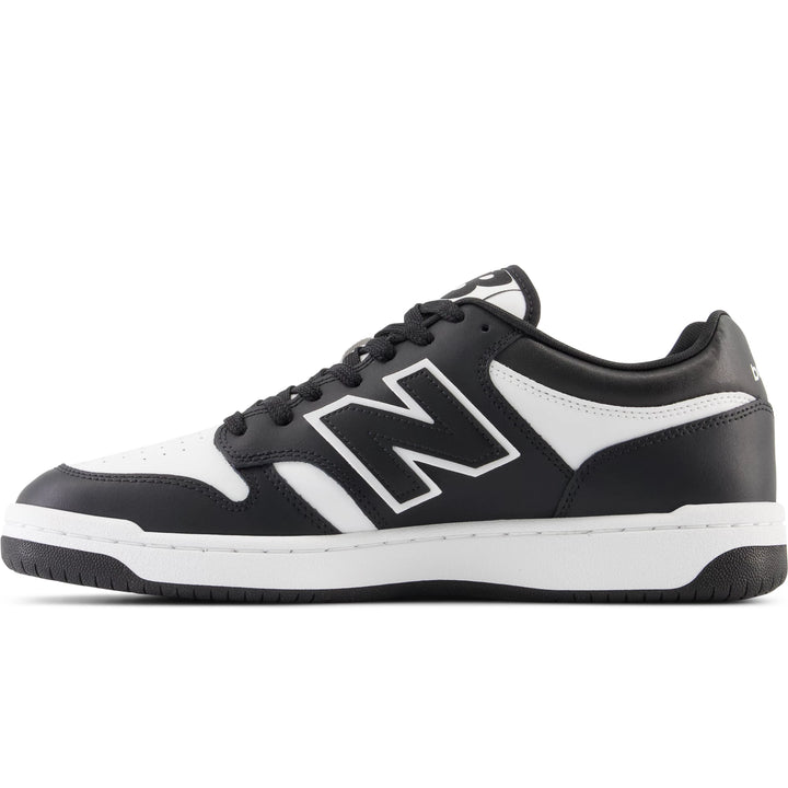 Inside of New Balance Unisex 480 sneaker in White/Black