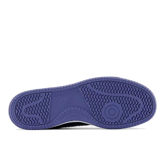 Sole of Unisex New Balance 480 Sneaker in Navy Blue Denim