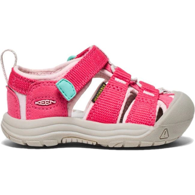 Lateral of KEEN Toddlers&#39; Newport H2 Closed Toe Sandal in Raspberry Giggle Pink