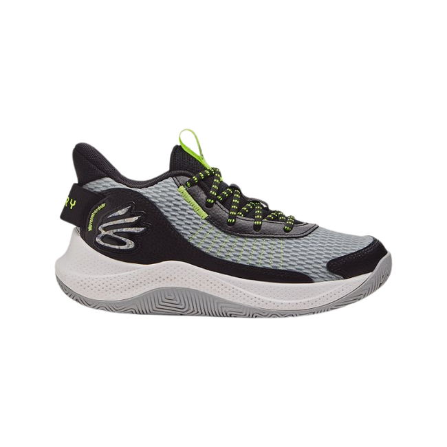 Under Armour Kids' Curry 3Z7 Basketball Shoes Mod GrayBlack/High Vis Yellow 3026623-102