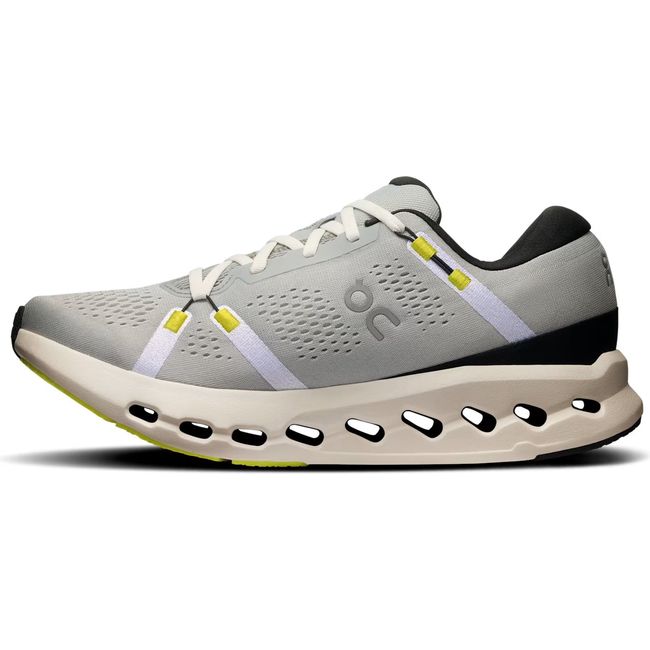 Medial side of On Running Men's Cloudsurfer 2 Running Shoe in glacier grey